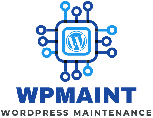 WPMaint logo providing Wordpress website maintenance and support